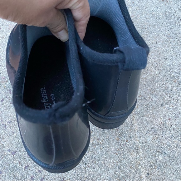 Henry Ferrera Black Rubber Rain Boots - Picture 3 of 7